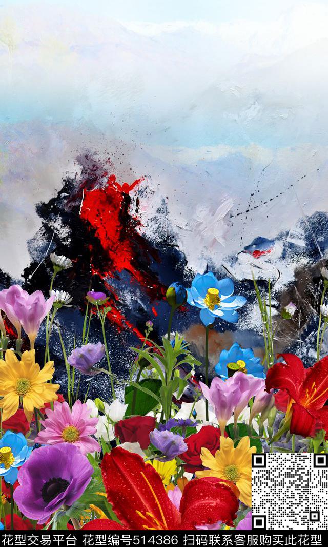 最新时尚流行女装家纺油画数码印花华亿平台下载（图片编号: 514386） - 瓦栏（Walan）