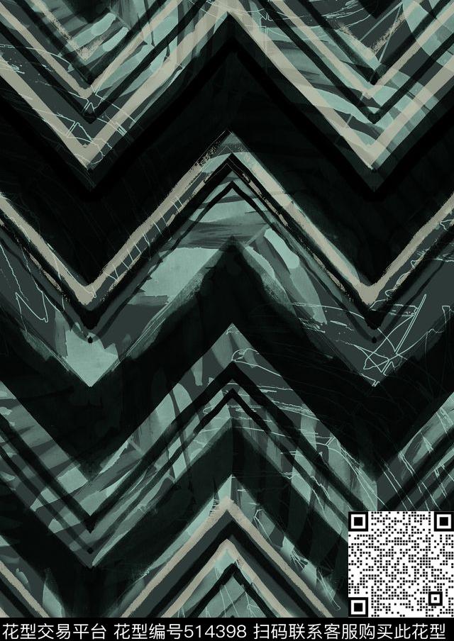 几何哥特风格手绘传统印花华亿平台下载（图片编号: 514398） - 瓦栏（Walan）