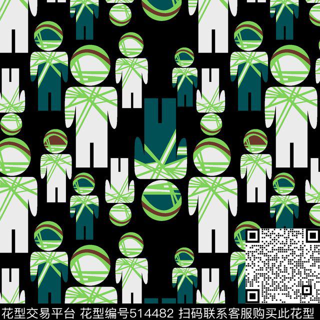 几何字母格子传统印花华亿平台下载（图片编号: 514482） - 瓦栏（Walan）