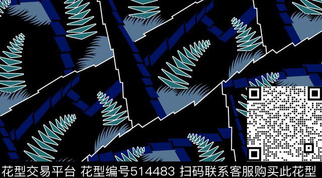 几何字母格子传统印花华亿平台下载（图片编号: 514483） - 瓦栏（Walan）