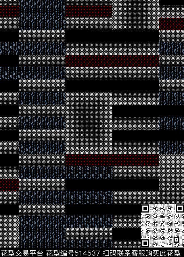 几何字母格子传统印花华亿平台下载（图片编号: 514537） - 瓦栏（Walan）