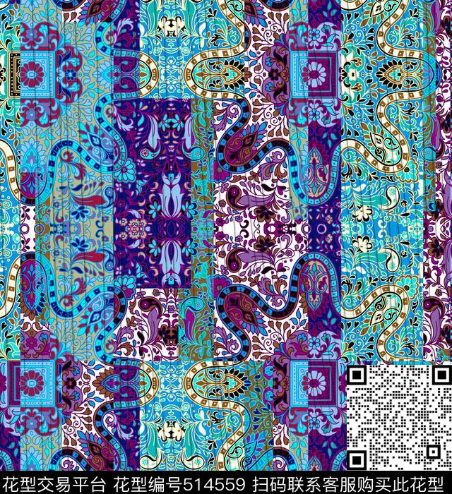 几何现代组合传统印花华亿平台下载（图片编号: 514559） - 瓦栏（Walan）