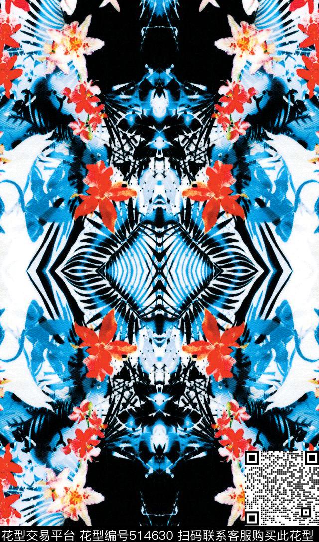 定位花卉女装数码印花华亿平台下载（图片编号: 514630） - 瓦栏（Walan）