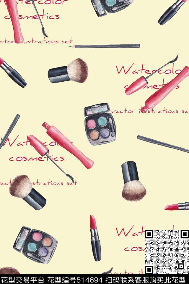 时尚简约化妆品裙子数码印花华亿平台下载（图片编号: 514694） - 瓦栏（Walan）