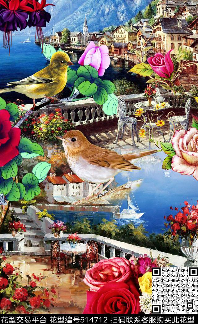 风景油画定位数码印花华亿平台下载（图片编号: 514712） - 瓦栏（Walan）