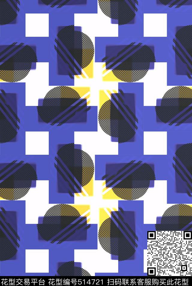 半圆长方形时尚休闲传统印花华亿平台下载（图片编号: 514721） - 瓦栏（Walan）