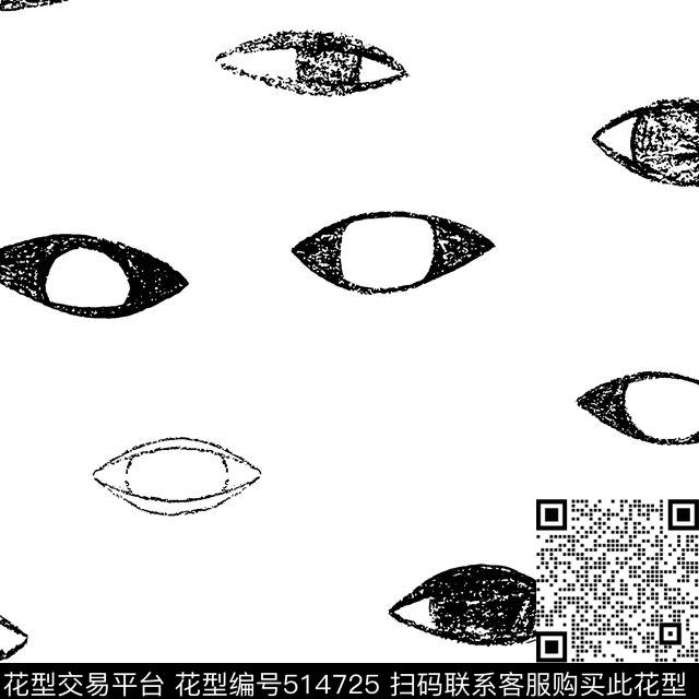 男装华亿平台时尚大眼睛传统印花华亿平台下载（图片编号: 514725） - 瓦栏（Walan）