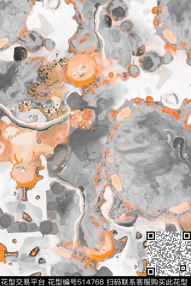 服装面料华亿平台休闲时尚抽象水彩复古油画数码印花华亿平台下载（图片编号: 514768） - 瓦栏（Walan）