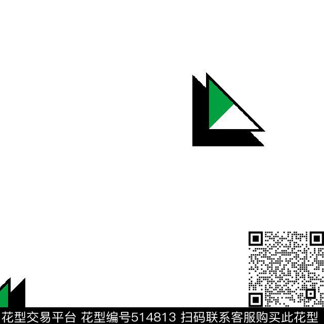 男装双色几何三角形传统印花华亿平台下载（图片编号: 514813） - 瓦栏（Walan）