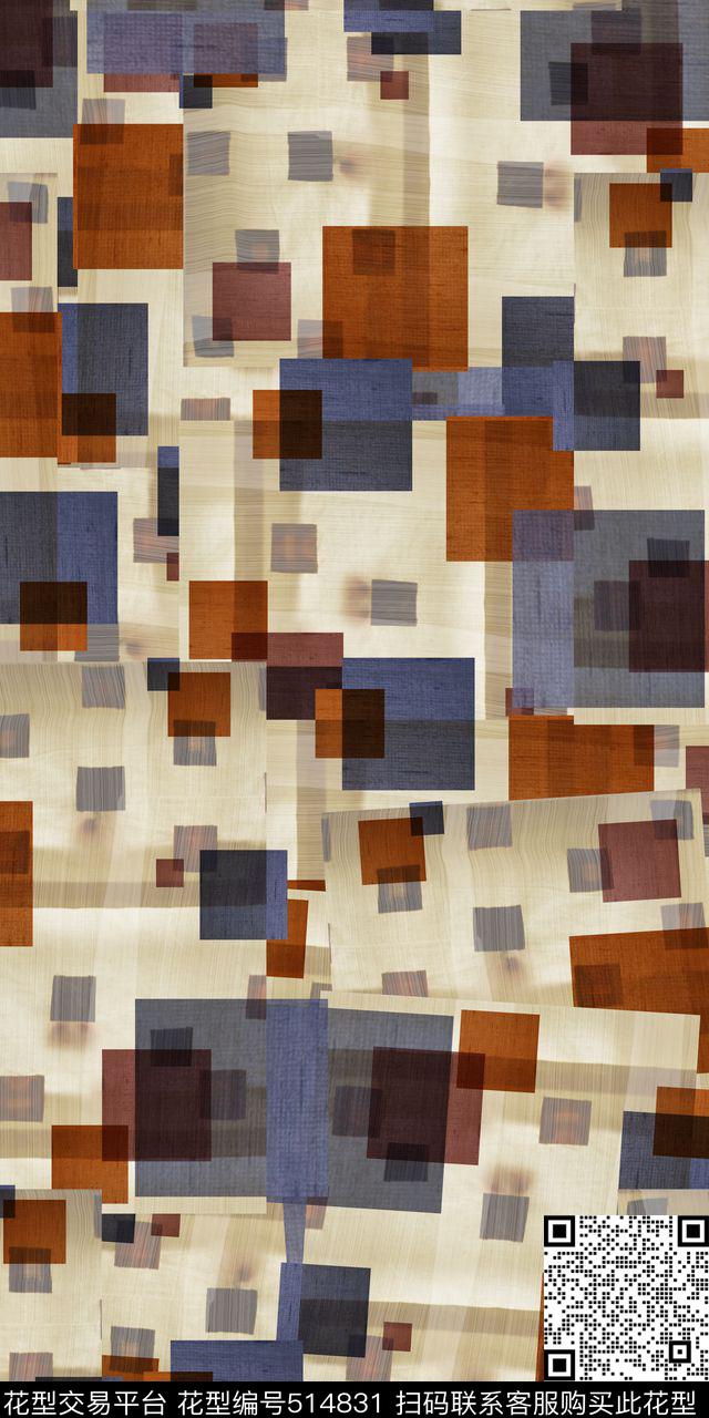 抽象几何数码印花华亿平台下载（图片编号: 514831） - 瓦栏（Walan）
