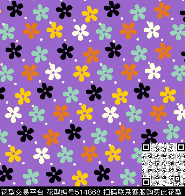 满印花版数码印花图案传统印花华亿平台下载（图片编号: 514868） - 瓦栏（Walan）