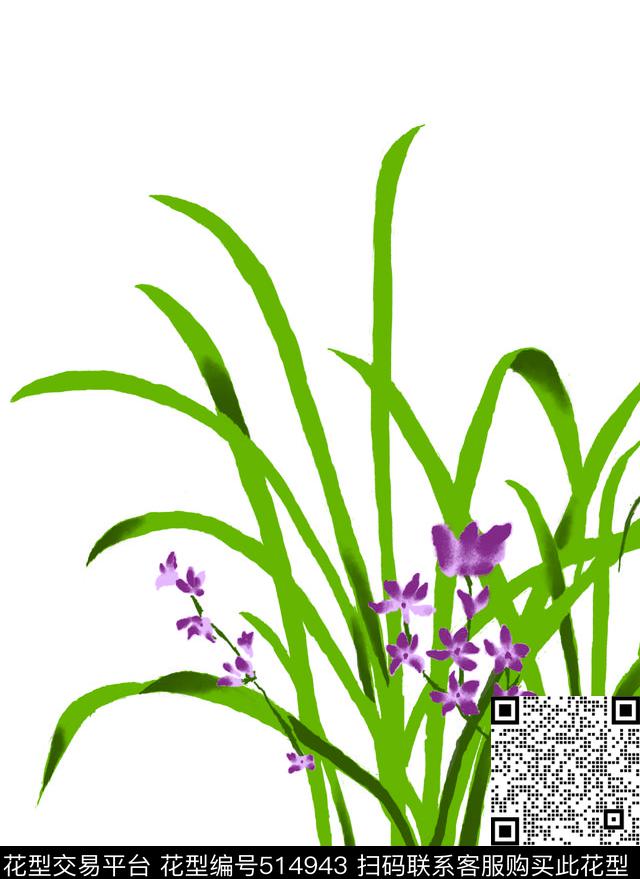 T恤兰花时尚数码印花华亿平台下载（图片编号: 514943） - 瓦栏（Walan）