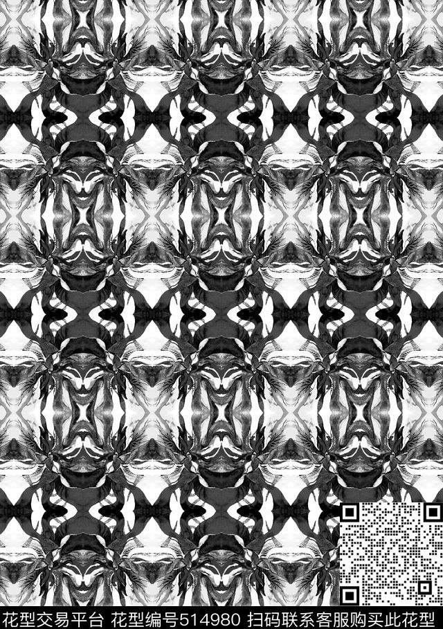 复古民族窗格纹水彩数码印花华亿平台下载（图片编号: 514980） - 瓦栏（Walan）