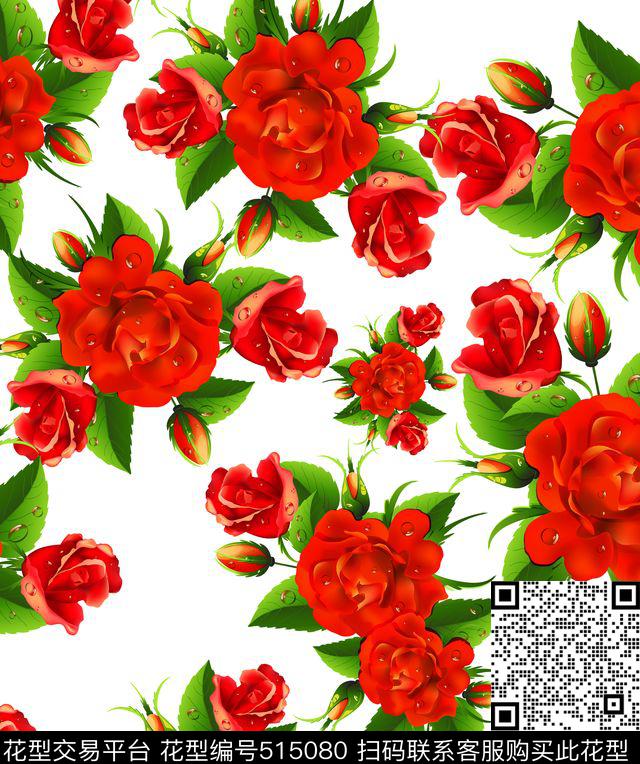 花卉渐变色几何数码印花华亿平台下载（图片编号: 515080） - 瓦栏（Walan）