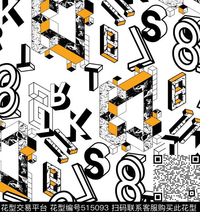 T恤卫衣数码印花个性男装立体几何传统印花华亿平台下载（图片编号: 515093） - 瓦栏（Walan）