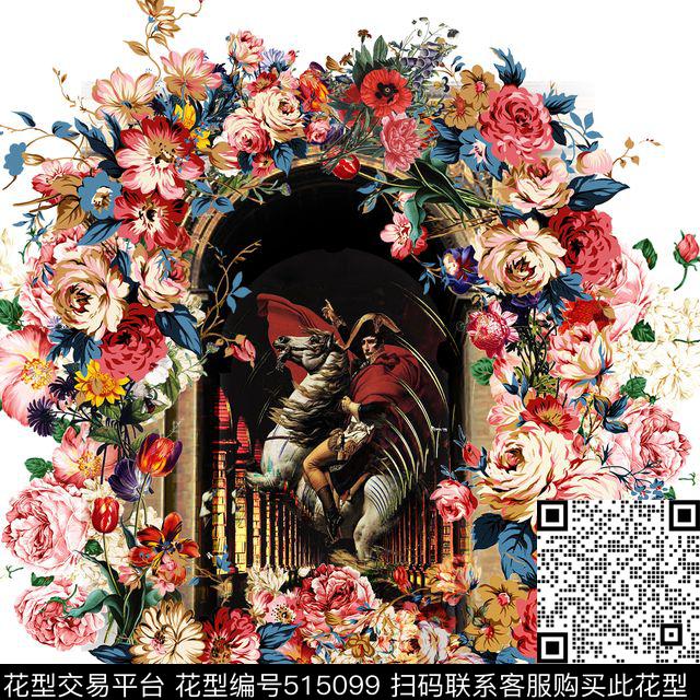定位复古花卉数码印花华亿平台下载（图片编号: 515099） - 瓦栏（Walan）