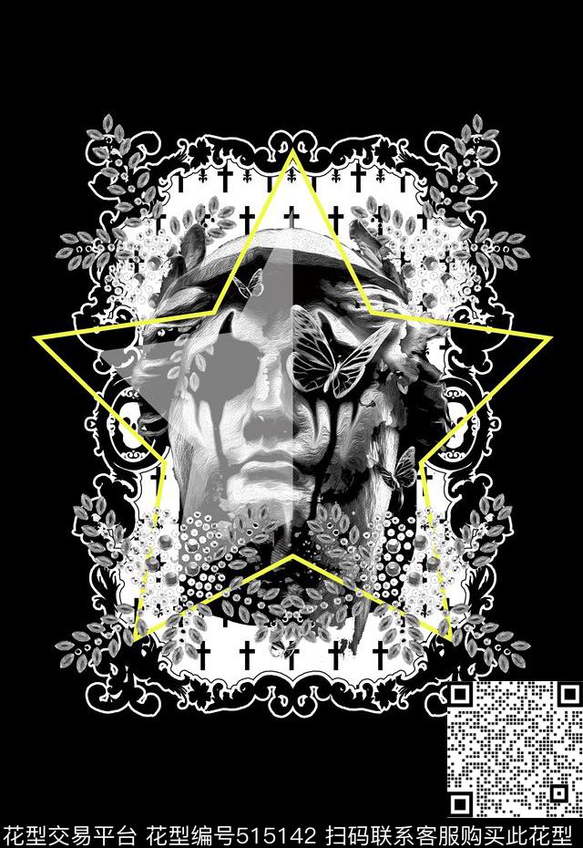 T恤卫衣数码印花男装大卫石膏数码印花数码印花华亿平台下载（图片编号: 515142） - 瓦栏（Walan）