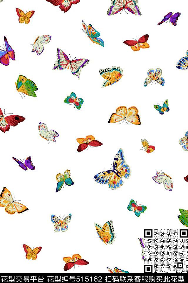传统印花蝴蝶卡通动物纹传统印花华亿平台下载（图片编号: 515162） - 瓦栏（Walan）