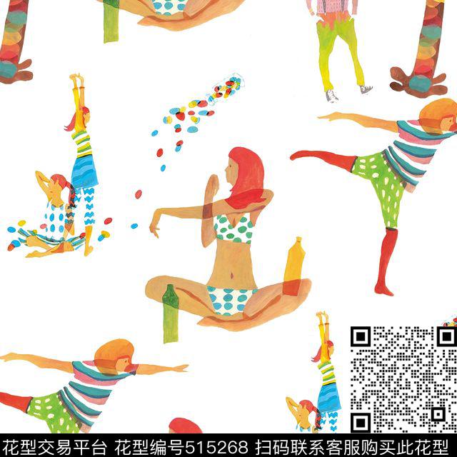 运动清新卡通数码印花华亿平台下载（图片编号: 515268） - 瓦栏（Walan）