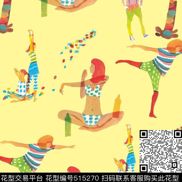 运动清新卡通数码印花华亿平台下载（图片编号: 515270） - 瓦栏（Walan）