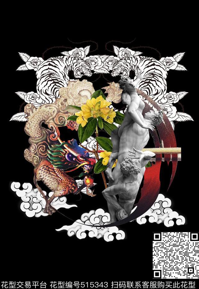 T恤卫衣数码印花雕塑定位男装数码印花华亿平台下载（图片编号: 515343） - 瓦栏（Walan）