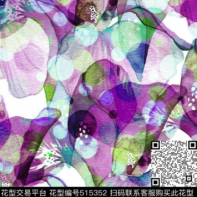 抽象图案满印花版数码印花图案数码印花华亿平台下载（图片编号: 515352） - 瓦栏（Walan）