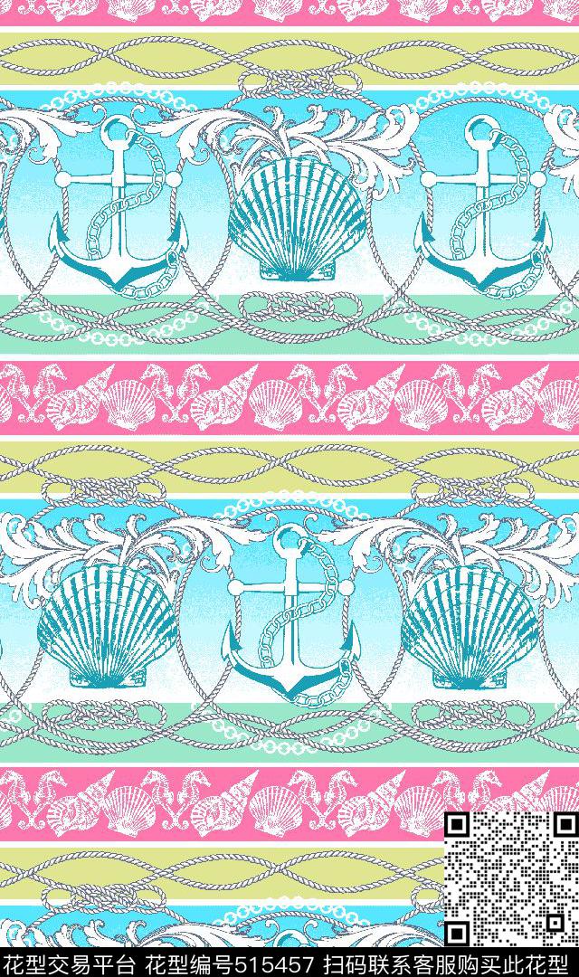 运动风格锚元素泳装华亿平台传统印花华亿平台下载（图片编号: 515457） - 瓦栏（Walan）