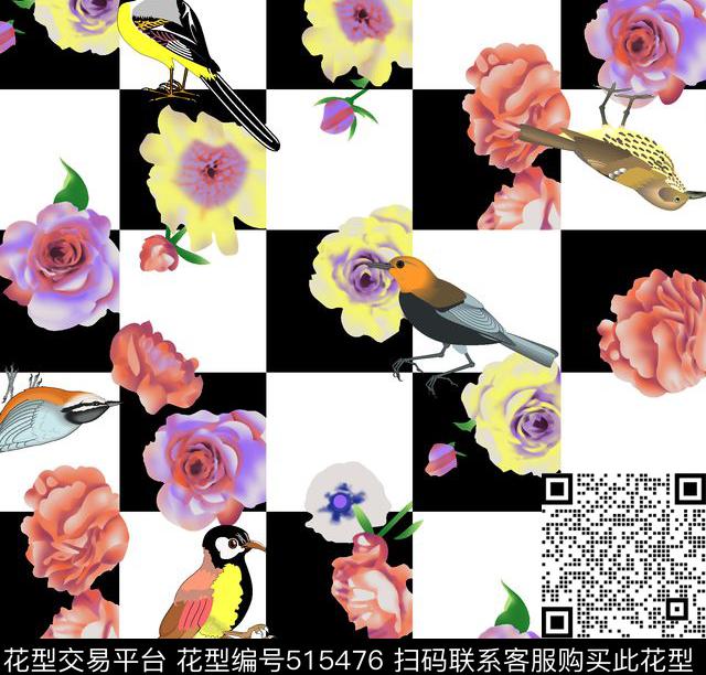 2016年春夏花卉鸟儿数码印花华亿平台下载（图片编号: 515476） - 瓦栏（Walan）