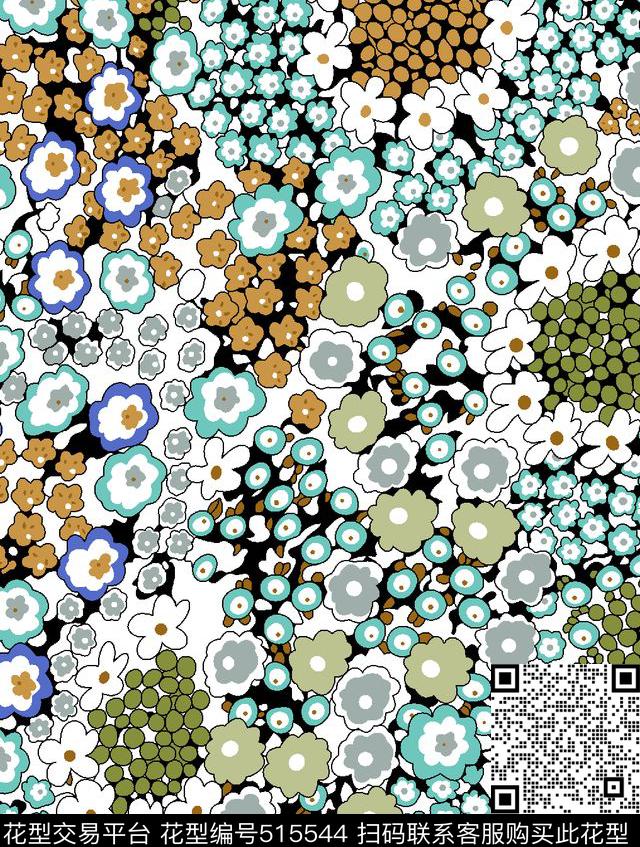 小碎花小花清新传统印花华亿平台下载（图片编号: 515544） - 瓦栏（Walan）