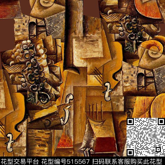 潮流抽象复古数码印花华亿平台下载（图片编号: 515567） - 瓦栏（Walan）