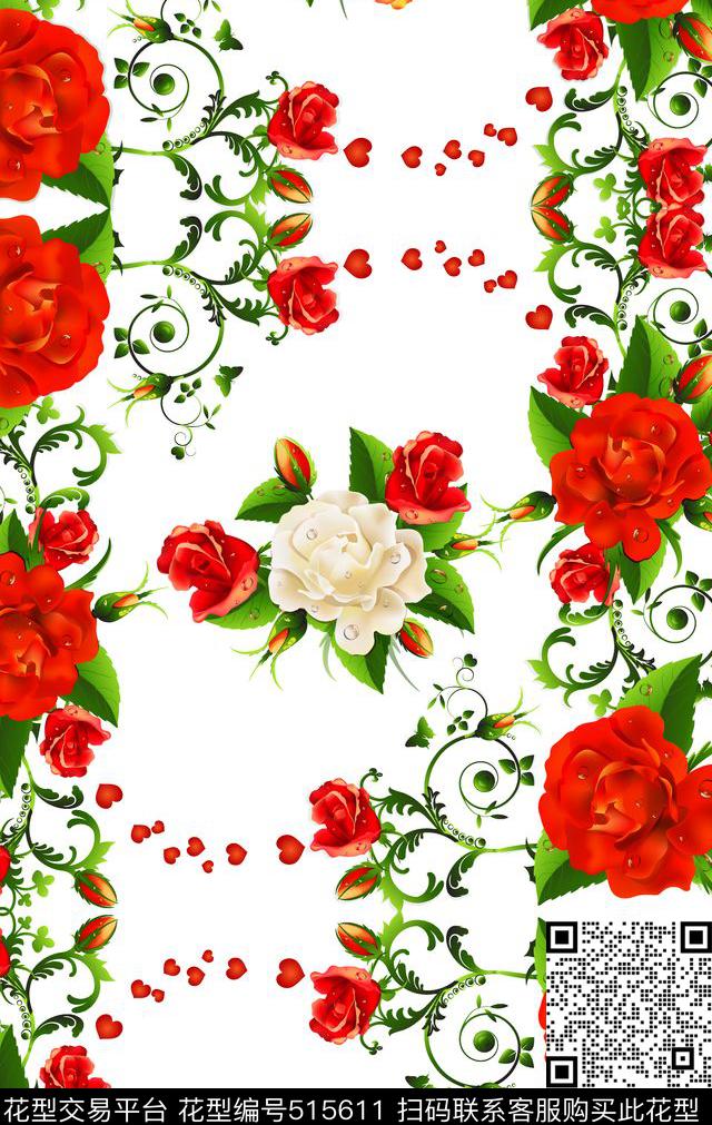 抽象花卉渐变矢量数码印花华亿平台下载（图片编号: 515611） - 瓦栏（Walan）