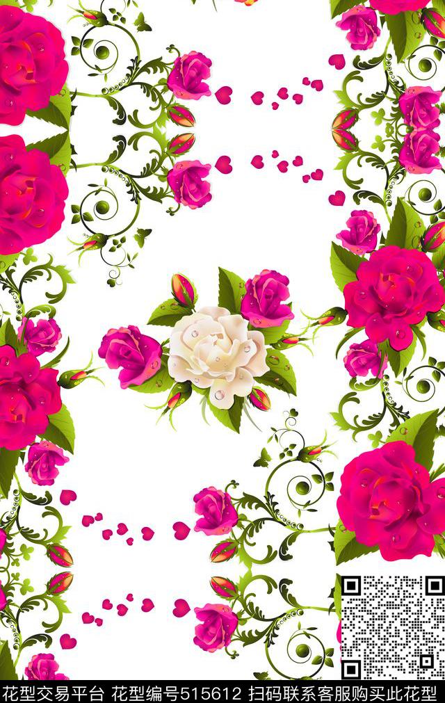 抽象花卉渐变矢量数码印花华亿平台下载（图片编号: 515612） - 瓦栏（Walan）