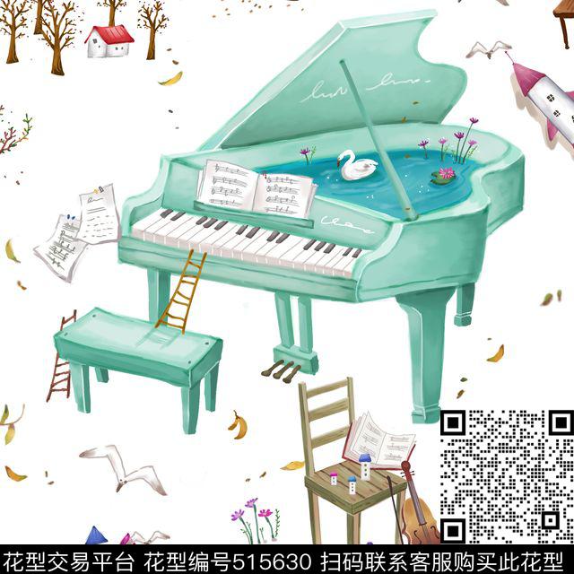 花卉流行时尚清新数码印花华亿平台下载（图片编号: 515630） - 瓦栏（Walan）