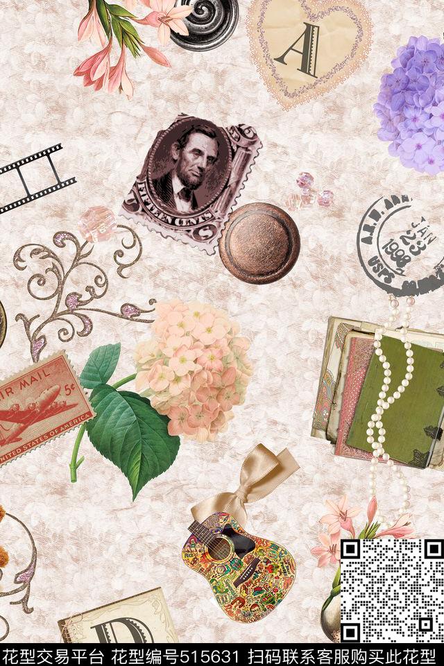 欧美复古复古欧美生活用品纽扣珠宝表花卉邮票大牌女装箱包面料数码印花华亿平台下载（图片编号: 515631） - 瓦栏（Walan）