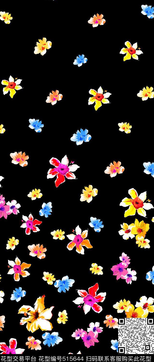 数码定位花卉小碎花花卉数码印花华亿平台下载（图片编号: 515644） - 瓦栏（Walan）