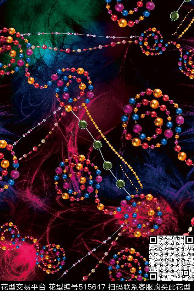 宝石项链数码印花绚丽数码印花华亿平台下载（图片编号: 515647） - 瓦栏（Walan）