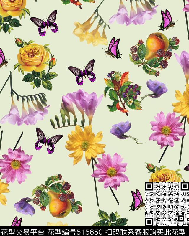 最新时尚流行女装家纺花卉数码印花华亿平台下载（图片编号: 515650） - 瓦栏（Walan）