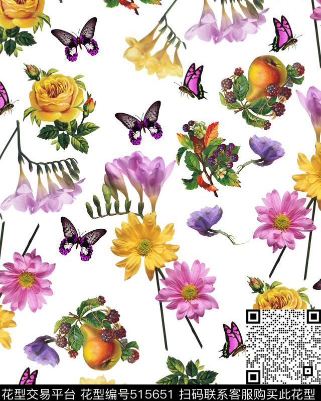 最新时尚流行女装家纺花卉数码印花华亿平台下载（图片编号: 515651） - 瓦栏（Walan）