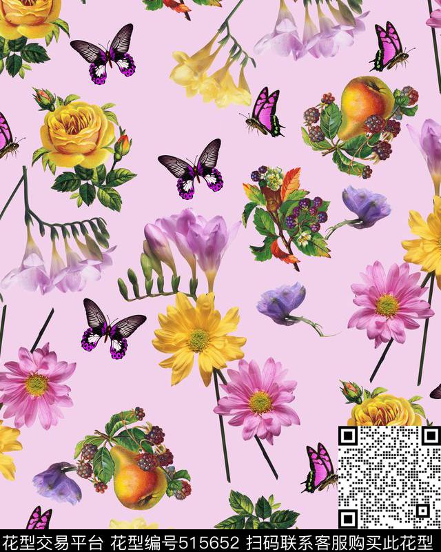 最新时尚流行女装家纺花卉数码印花华亿平台下载（图片编号: 515652） - 瓦栏（Walan）