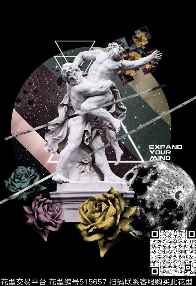 潮流时尚定位石膏立体空间数码印花华亿平台下载（图片编号: 515657） - 瓦栏（Walan）