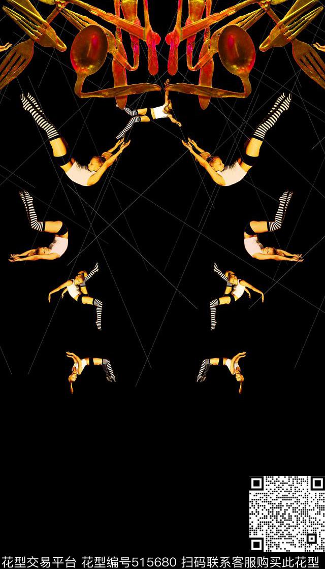 流行时尚金属人体数码印花华亿平台下载（图片编号: 515680） - 瓦栏（Walan）