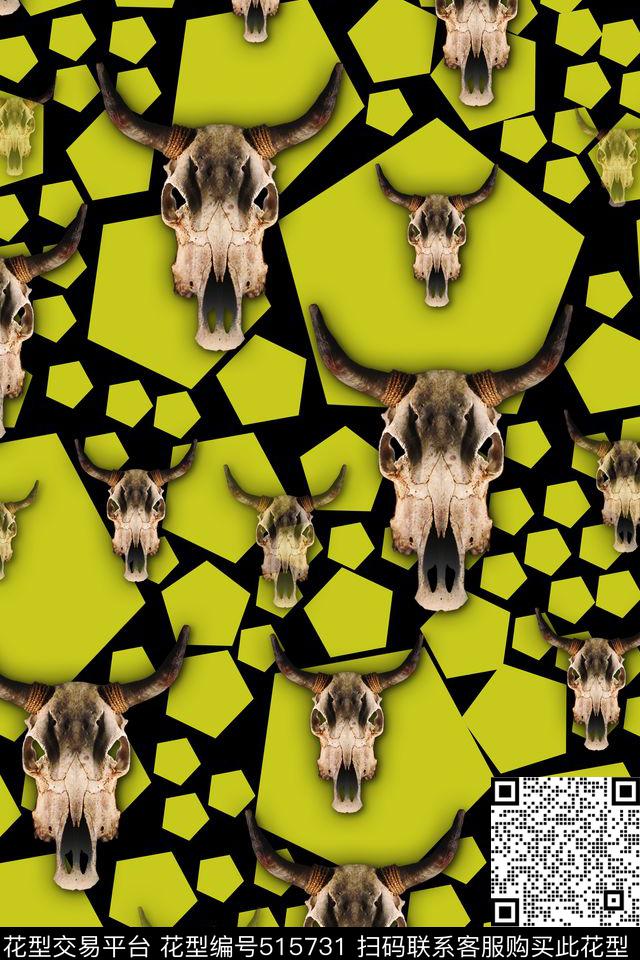 中国风动物几何图形数码印花华亿平台下载（图片编号: 515731） - 瓦栏（Walan）