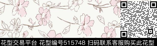 花卉绘画女装传统印花华亿平台下载（图片编号: 515748） - 瓦栏（Walan）