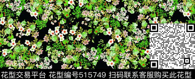 原创花卉优雅数码印花华亿平台下载（图片编号: 515749） - 瓦栏（Walan）