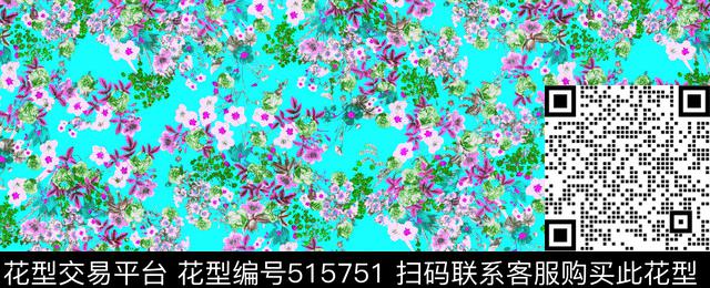原创花卉优雅数码印花华亿平台下载（图片编号: 515751） - 瓦栏（Walan）