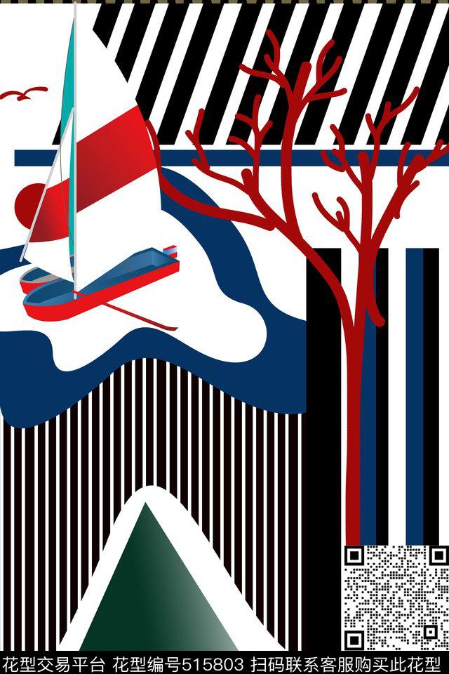 大牌抽象几何传统印花华亿平台下载（图片编号: 515803） - 瓦栏（Walan）