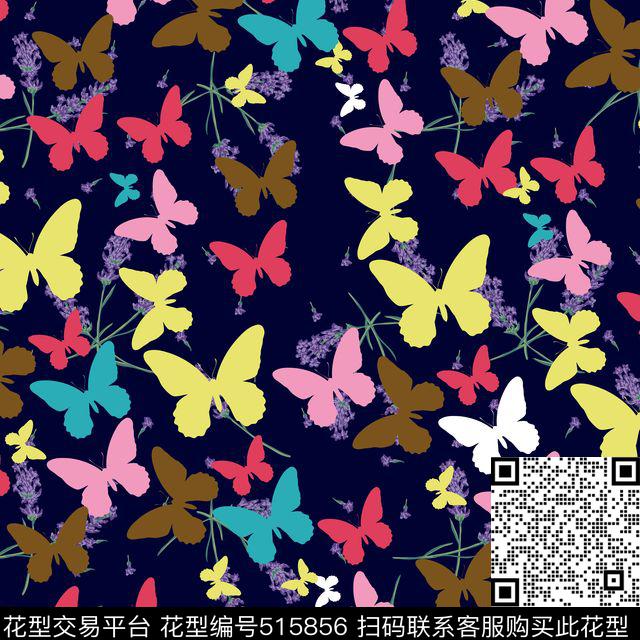 满印花版蝴蝶满印花版数码印花图案数码印花华亿平台下载（图片编号: 515856） - 瓦栏（Walan）