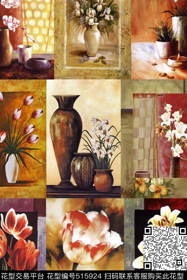 定位花卉流行时尚数码印花华亿平台下载（图片编号: 515924） - 瓦栏（Walan）