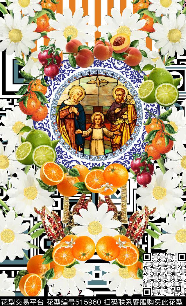 D&G风格潮流时尚定位大牌数码印花华亿平台下载（图片编号: 515960） - 瓦栏（Walan）