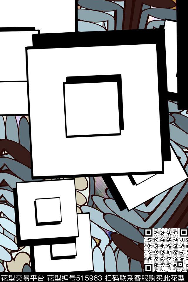 抽象服饰华亿平台服装长巾丝巾中国风民族系列数码印花华亿平台下载（图片编号: 515963） - 瓦栏（Walan）